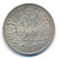 Ausztria 1913. 2K Ag "Ferenc József" T:XF patina Austria 1913. 2 Coronae Ag "Franz Jo...