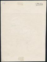 Róna Emy (1904-1988): Ülő majom. Kréta, papír, hátoldalán hagyatéki pecséttel jelzett, 21x15,5 cm