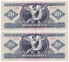1980. 20Ft (2x) sorszámkövetők "C 376 028654 - C 376 028655" T:F szép papír
Adamo F17