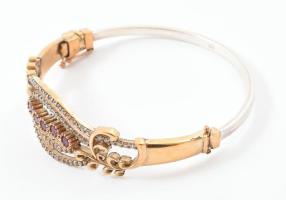 Ezüst(Ag) karperec, szintetikus rubinnal, jelzett, 5,5×6 cm, bruttó: 15,9 g