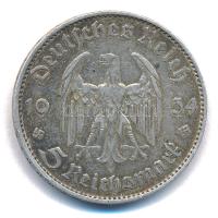 Német Harmadik Birodalom 1934F 5M Ag "Garnisonkirche" T:VF kis ph. German Third Reich 1934...