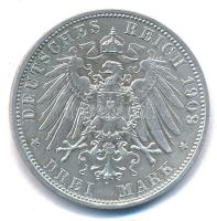 Német Államok / Bajorország 1909D 3M Ag "Bajor Ottó" T:AU,XF
German States / Bavaria 1909...