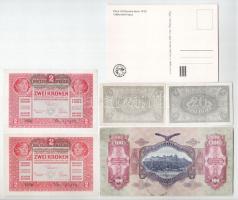 1917. 2K (2x) zöld "DEUTSCHÖSTERREICH" felülbélyegzéssel + 1920. 20f (2x) + 1930. 100P &qu...