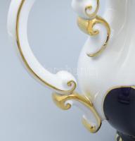 Zsolnay Pompadour mintás porcelán teás készlet, kézzel festett, jelzett, hibátlan