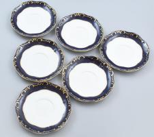 Zsolnay Pompadour mintás porcelán teás készlet, kézzel festett, jelzett, hibátlan