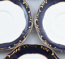 Zsolnay Pompadour mintás porcelán teás készlet, kézzel festett, jelzett, hibátlan