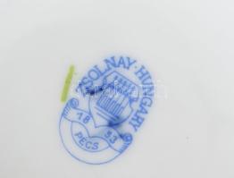 Zsolnay Pompadour mintás porcelán teás készlet, kézzel festett, jelzett, hibátlan