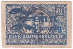 NSZK 1948. 10pf T:F folt FRG 1948.10 Pfennig C:F spot Krause P#12