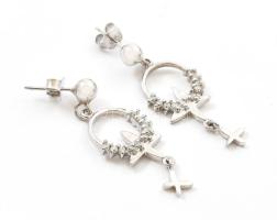 Ezüst(Ag) fülbevalópár, jelzett, h: 4 cm, bruttó: 4 g