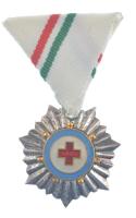 ~1980-1990. Vöröskeresztes Tevékenységért Kitüntetés Ezüst Fokozat ezüstözött bronz kitüntetés mellszalagon T:AU patina