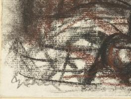 Gráber Margit (1896-1993): Varrónő, 1956. Kréta, szén, papír, jelezve balra lent, lap teteje papírra...