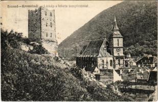 1917 Brassó, Kronstadt, Brasov; Fekete templom / church, general view (EB)