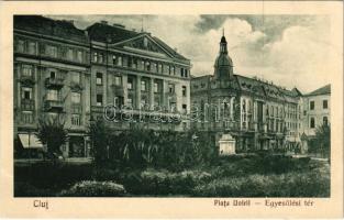 Kolozsvár, Cluj; Piata Unirii / Egyesülési tér, üzletek / square, shops