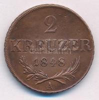 Ausztria 1848A 2kr Cu T:AU patina  Austria 1848A 2 Kreuzer Cu C:AU patina Krause KM#2188