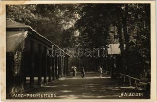 1931 Zajzon, Zaizon-fürdő, Zajzonfürdő, Zizin; Parc-Promenada / Park, sétány / park, promenade, spa. photo (fl)