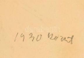 Gráber Margit (1896-1993): Női félakt, 1930 körül. Szén, papír, jelezve balra lent. Lap teteje karto...