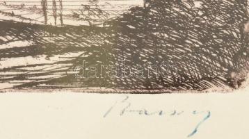 Barcsay Jenő (1900-1988): Fák, 1923. Rézkarc, papír, jelzett. Dekoratív, üvegezett fakeretben. 12,5x...