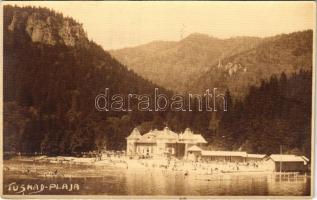 Tusnád-fürdő, Baile Tusnad; Plaja / Strand, fürdőzők / spa, beach, bathers. Adler photo