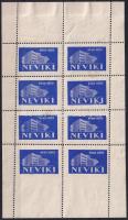 1959 NEVIKI Nehézvegyipari Kutató Intézet levélzáró kisív, a 2 alsó bélyeg alul fogazatlan