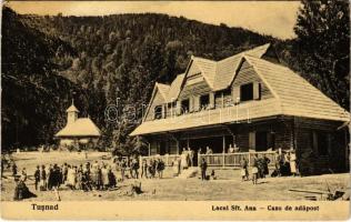 Tusnádfürdő, Baile Tusnad; Lacul Sfanta Ana, casa de adapost. Foto Adler Oscar Nr. 76. 1930. / Szent Anna tó és menház / lake and rest house (fa)