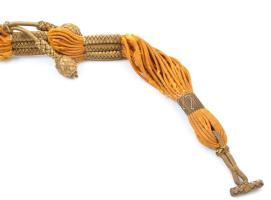 Katonai öv csatlék , rojtos. XX.sz. eleje. 100 cm