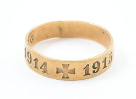 1914-1916 I. világháborús réz gyűrű m: 64