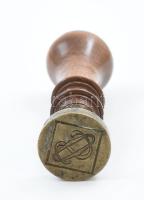 Pecsétnyomó réz, fa OS (Országh Sándor) monogrammal 12 cm