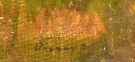 Olgyay Ferenc (1872-1939): Ökrös szekér. Olaj, vászon, jelezve jobbra lent. Restaurált. Apró felület...