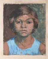 Pánczél Béla (1900-1966): Lányka, 1963. Olaj, vászon, jelezve jobbra lent, kartonra kasírozva. 33x26 cm