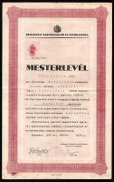 1942 Mesterlevél kárpitos részére