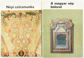 Magyar Népművészet sorozat 2 kötete: K. Csilléry Klára: A magyar nép bútorai; Kresz Mária: Népi szűcsmunka. Bp., 1972-1979, Corvina. Fekete-fehér és színes képekkel illusztrálva. Kiadói kartonált papírkötés.