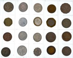20xklf külföldi érméből álló tétel, közte Amerikai Egyesült Államok, Ausztrália, Hongkong, Jordánia,...
