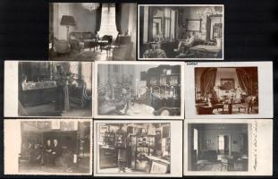 1910-1950 Budapesti lakásbelsők, 8 db fotó, 9×13,5 cm