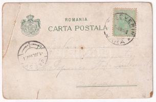 1902 Turnu Severin, Szörényvár; Liceul Trajan vederea despre Dunare, Vaporul Principele Carol Lucrat...