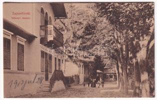 1913 Zajzon, Zaizon-fürdő, Zajzonfürdő, Zizin; Sétatéri részlet / promenade, villas (EB)