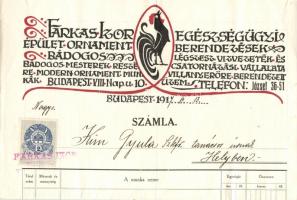 1917 Farkas Izor fejléces számla