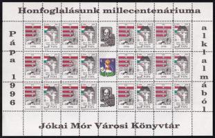 2000 Honfoglalásunk millecentenáriuma alkalmából Jókai Mór Városi Könyvtár 27 db-os levélzáró ív
