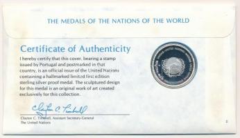 ENSZ 1979. "A Világ nemzeteinek emlékérmei - Portugália" Ag emlékérem megcímzett érmés bor...