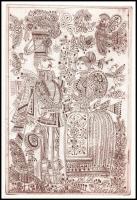 Kass János (1927-2010): Háry János. Rézkarc, papír. Jelzett, szárazpecséttel is. 17x11 cm