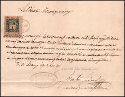 1903 Eszeny, lelkész által kiállított bizonyítvány okmánybélyeggel