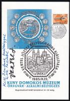 1985 Vertel József (1922-1993): bélyeggrafikus dedikált kiállítási prospektusa