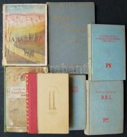 Kis, 7 darabból álló könyvtétel, benne: 3db Pesti Napló, Falusy Nándor: Magyar föld virágai, Egry Irén: A nagy út, Három század a katakombákban illetve Remarque: Nyugaton a helyzet változatlan című könyvek