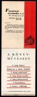 cca 1930-35 Rovó Aladár: A könyvművészet. Fővárosi Nyomda kihajtható prospektusa, 18×12,5 cm