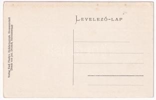 Nagyszeben, Hermannstadt, Sibiu; Vasút utca, templom, villamos, A. Fenig és Manuel N. Salamon üzlete...