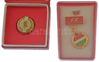 1969. "LIGNIMPEX" Zn emlékplakett zománcozott rátéttel, eredeti tokban, "Külkereskede...