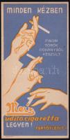 cca 1940 Merz üdítő cigaretta, art deco számoló cédula, 14x7 cm.