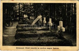 1940 Kőrösmező, Körösmező, Jaszinya, Jasina, Yasinia (Máramaros); Világháborúban elesett hősök temetője az ezeréves magyar határon / WWI military cemetery (fa)