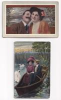 20 db RÉGI romantikus képeslap vegyes minőségben: szerelmes párok / 20 pre-1945 romantic postcards i...
