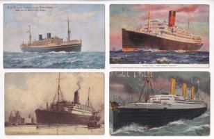 6 db RÉGI magyar ás külföldi hajós képeslap vegyes minőségben / 6 pre-1945 Hungarian and other steamship postcards in mixed quality