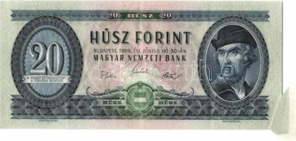 1969. 20Ft jobb alsó sarkon ívbehajlási hiba miatti vágáshiba, ívszéles többlettel T:II